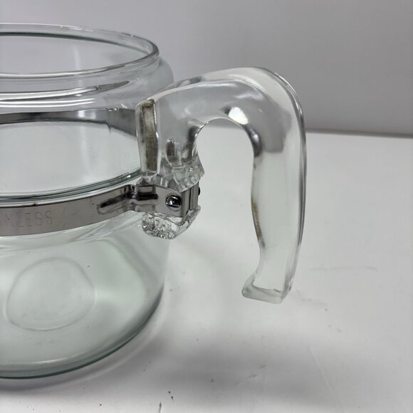 Vintage PYREX Glass Coffee Pot Replacement Pot Only Stainless Band 7756 POT ONLY - Picture 8 of 10